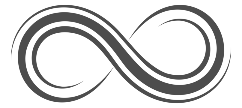 Ink brush stroke loop. Infinite lines logo