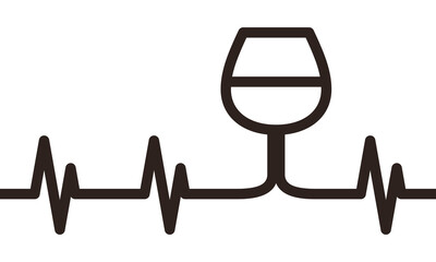 Wine glass heartbeat