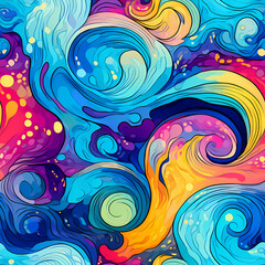 Seamless Psychedelic Color Patterns