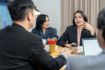 Business people having a meeting in a modern company