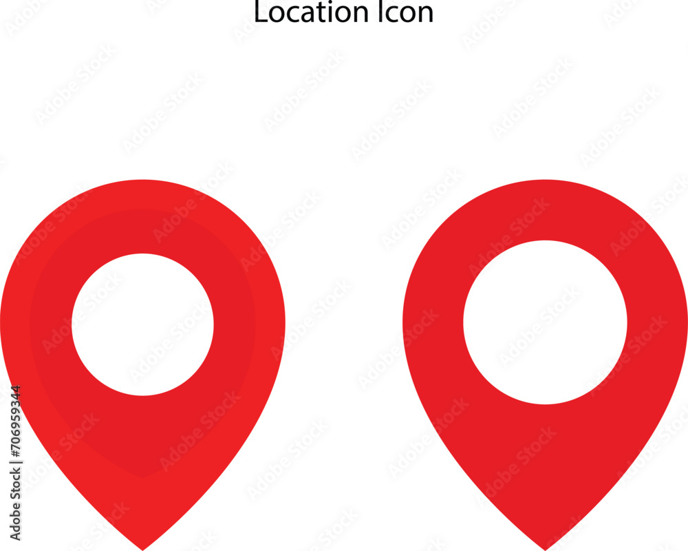 Poster vector icon of simple forms of point of location isolated on white background.