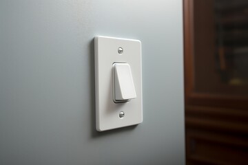 White light switch on a gray wall.