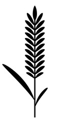 Wheat black symbol. Cereal grain crop icon