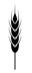 Rye black icon. Organic plant ear symbol