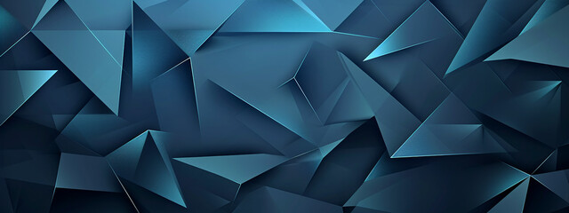Light and Dark Blue 3D Glowing Triangle Shaped Lit 3D Pyramids Surface, Geometric Shapes Pattern, Abstract Futuristic Background, Texture Design