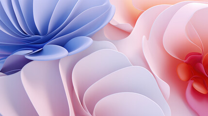 Abstract Floral Digital Art in Pastel Colors