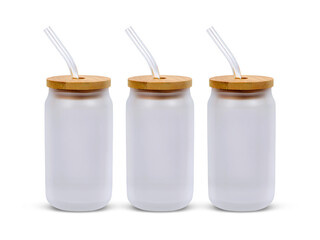 16oz Frosted Glass Can, Glass Beer Can, Libbey Glass , Boho Glass Can 