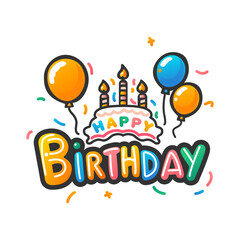 Fototapeta premium Celebrate your birthday background with beautiful balloons vector illustration.