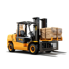 Forklift With Load, isolated on transparent background