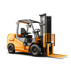 Forklift With Load, isolated on transparent background