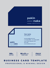 Fototapeta na wymiar Professional and Minimal Business Card - Creative and Clean Business Card Template.