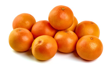 Red grapefruits, isolated on white background.