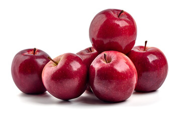 Red apples, isolated on white background.