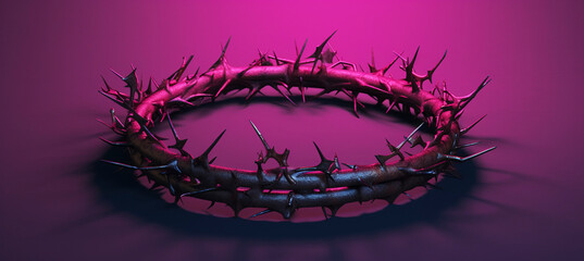 Crown of Thorns Abstract on Purple
