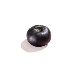 Blueberry berry with hard shadows isolated on a white or transparent png background