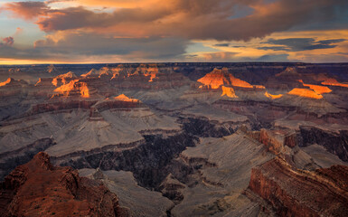 Stunning Sunset Clouds on the Canyon, Grand Canyon National Park, Arizona