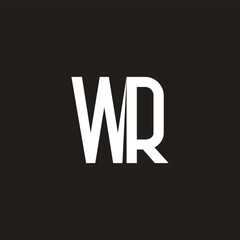 letter wr linked font line simple logo vector