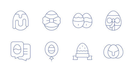 Easter icons. Editable stroke. Containing egg, chat, balloon, easter eggs, easter egg.