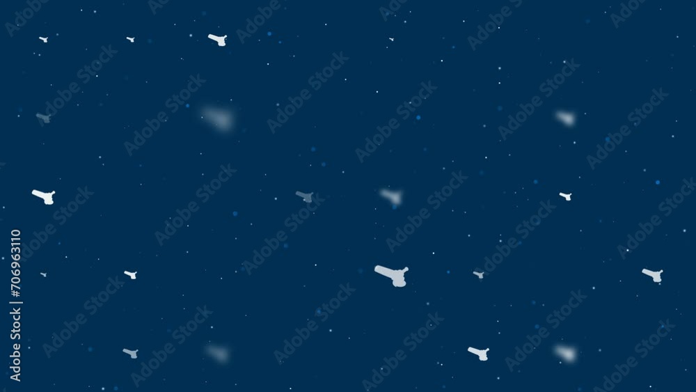 Poster template animation of evenly spaced angle grinder symbols of different sizes and opacity. animation 