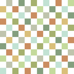 Checkerboard multicoloured vector seamless pattern. Groovy Saint Patricks Day backdrop. Geometric abstract background.