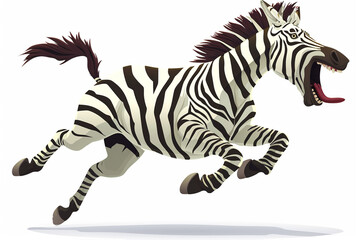 Fototapeta na wymiar cartoon zebra jumping