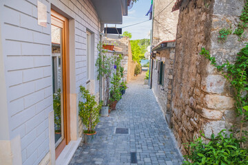 Old street in historic town of Skradin in Dalmatia, Croatia