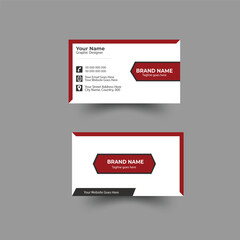 Modern business card template design with read, and black collar, Geometric shape, Colorful concepts