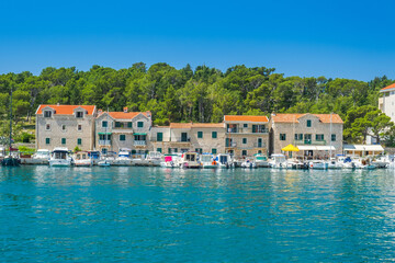 Fototapeta na wymiar Town of Makarska, sea front view, Dalmatia, Croatia