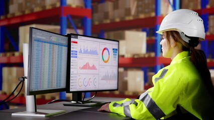 Warehouse Inventory Management On Office Computer - Powered by Adobe