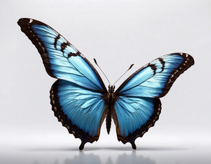 Blue Morpho - Morpho is a tropical butterfly on a white background.