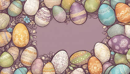 Fototapeta na wymiar Beautiful Easter egg banner with space for text