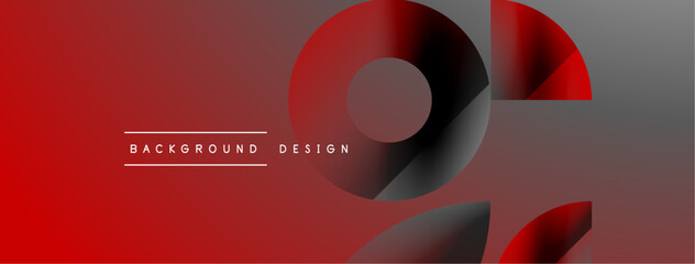 Fototapeta premium Triangles, lines and round shapes - dynamic geometric abstract background. Visual symphony of shapes and lines design for wallpaper, banner, background, landing page, wall art, invitation, prints