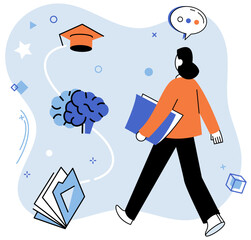 Personal growth. Vector illustration. Self awareness is vital component personal growth and development Progress is measure personal growth and advancement Creativity is essential aspect personal