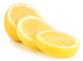  Lemon slices isolated on a white background