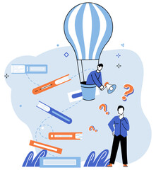 Life coach. Vector illustration. Intelligence combined with practical information is key to success The inspiration provided by life coach can fuel your ambition Great ideas need solid plan