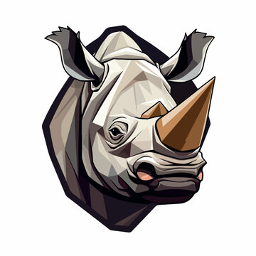 Rhinoceros in cartoon, doodle style . Image for t shirt. Isolated 2d vector illustration in logo, icon, sketch style, Eps 10, black and white. AI Generative