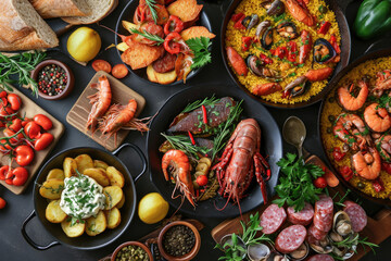 Spanish local foods, from patatas bravas to succulent chorizo bites and paella