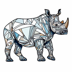 Fototapeta na wymiar Rhinoceros in cartoon, doodle style. Image for t shirt. Isolated 2d vector illustration in logo, icon, sketch style, Eps 10. AI Generative