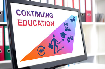 Continuing education concept on a computer screen