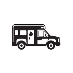 Fototapeta premium Ambulance in cartoon, doodle style. Isolated 2d vector illustration in logo, icon, sketch style, Eps 10, black and white. AI Generative