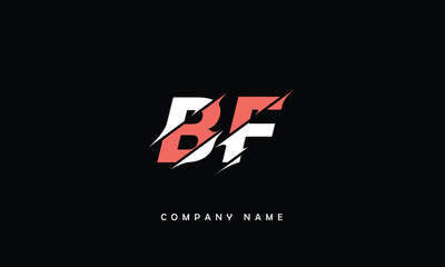 Obraz premium BF, FB, B, F Abstract Letters Logo Monogram