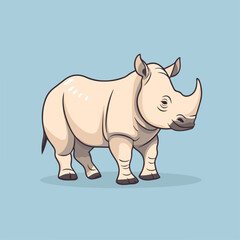 Obraz premium Rhinoceros in cartoon, doodle style. Image for t shirt. Isolated 2d vector illustration in logo, icon, sketch style, Eps 10. AI Generative