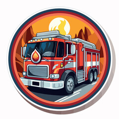 Fototapeta na wymiar Fire engine in cartoon, doodle style. Isolated 2d vector illustration in logo, icon, sketch style, Eps 10. AI Generative