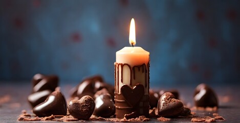 chocolate cake with candle