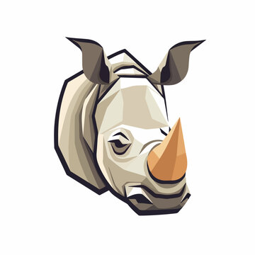 Rhinoceros in cartoon, doodle style. Image for t shirt. Isolated 2d vector illustration in logo, icon, sketch style, Eps 10. AI Generative