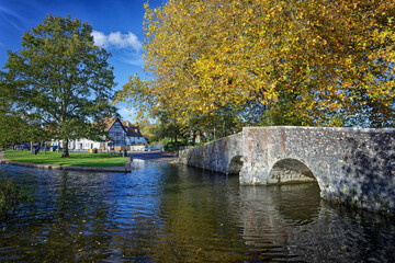 Eynsford a Village in Kent near Sevenoaks with a stone medieval bridge and Church and a ford...