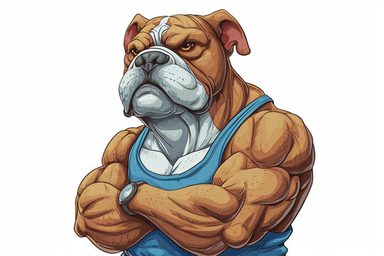 cartoon big muscular dog