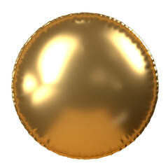Round Gold Balloon. 3d render illustration.