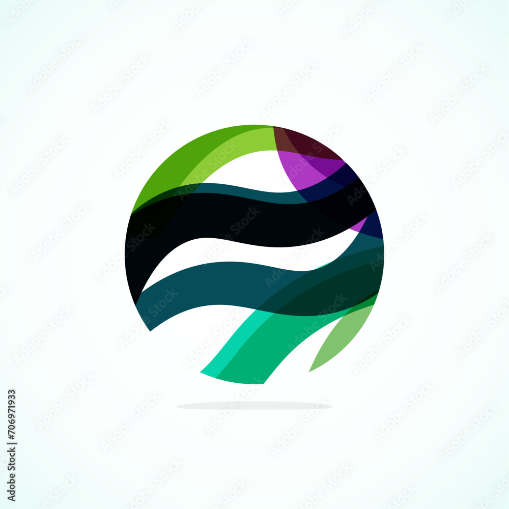 Poster Abstract circle logo - minimalist emblem, timeless and universal shape of circle. Unique logo represent range of brands and concepts, encapsulating simplicity and creativity in single, iconic image