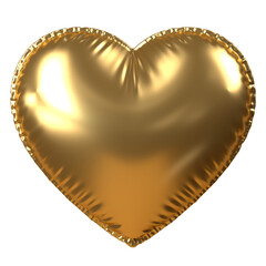 Balloon Gold Heart. 3d render illustration.